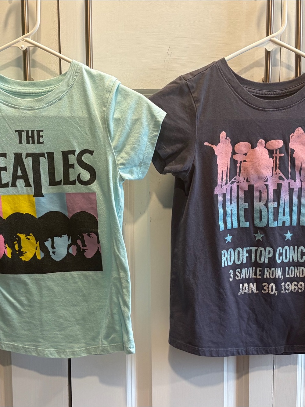 The Beatles Kids' Graphic Tee - Light Mint and Charcoal